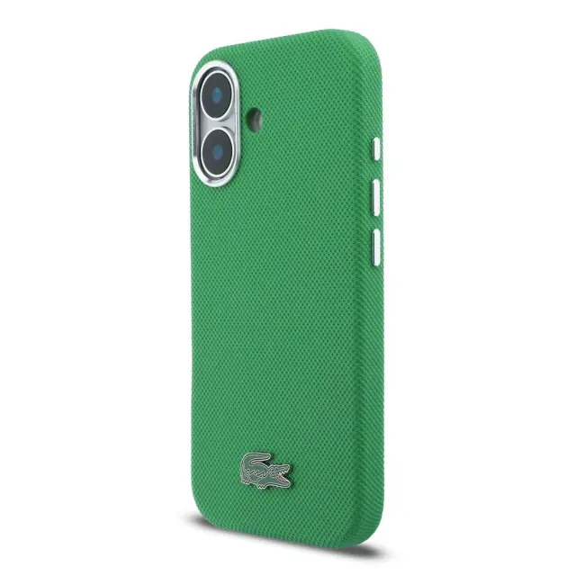 Lacoste PVC Iconic Petit Pique Metal Logo MagSafe Case for iPhone 16 Estragon Green 2