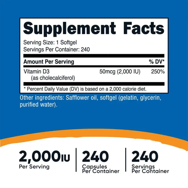 Nutricost Vitamin D3 2,000 IU 2