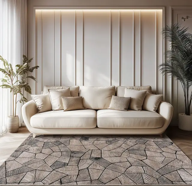 Beauty Home Διάδρομος με το μέτρο Serena Art 9837 67cm Μπεζ,Γκρι 2