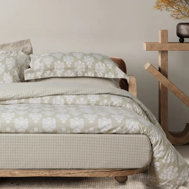 Σετ Παπλωματοθήκη 220x240 Υπέρδιπλη Happy Das Home 9689 Taupe 100% βαμβακερό