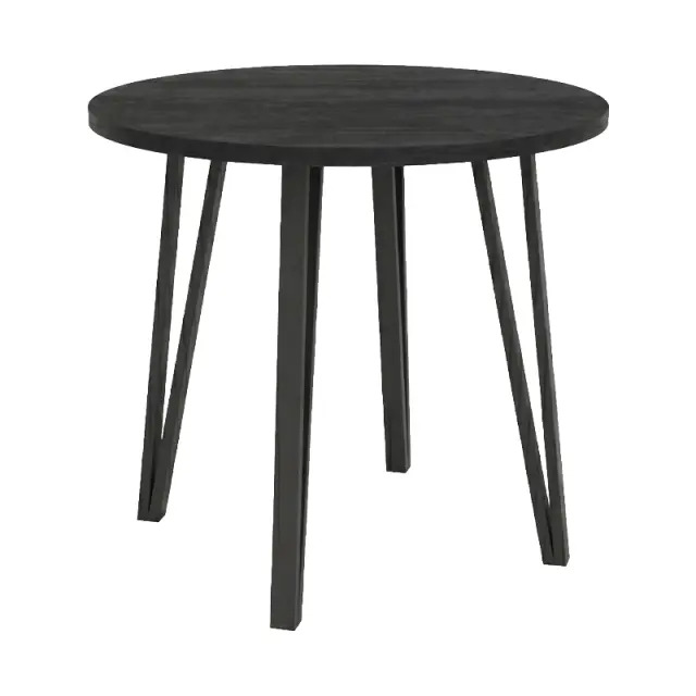 Τραπέζι Xana Megapap χρώμα black wood Ø90x77,5εκ. 2