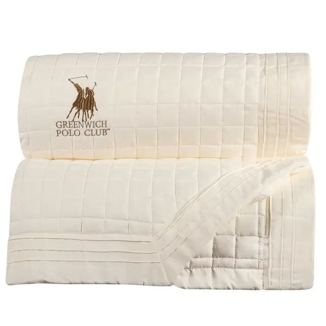 Κουβερλί 240x250 King Size Classic Greenwich Polo Club 2355 Ecru 100% Microfiber 3