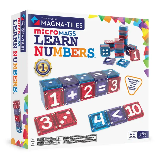 Magna-Tiles Μαγνητικά Πλακίδια MicroMAGS Learn Numbers 56 Κομμάτια (3+ ετών) 254055LN