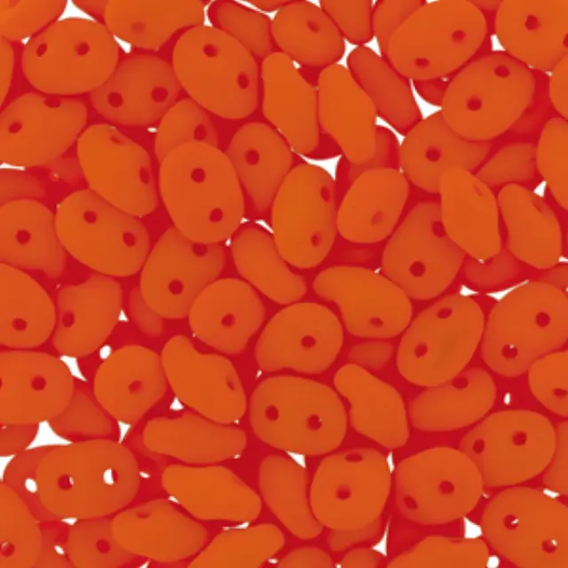 Χάντρα Superduo - Neon Orange 2.5x5mm ~7gr