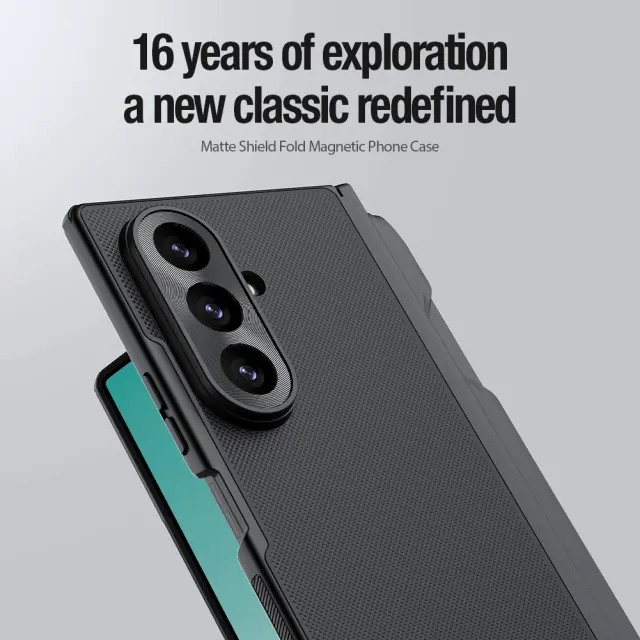 Nillkin Super Frosted FOLD Magnetic Pen Slot Back Cover for Samsung Galaxy Z Fold 8 Ultra Transparent Black 3
