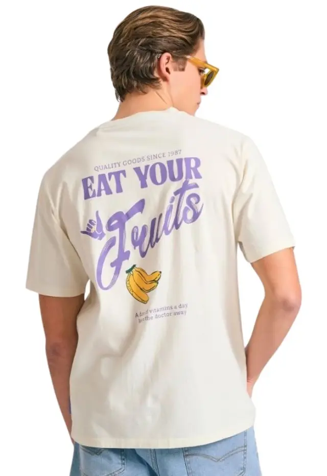 Funky Buddha ανδρικό t-shirt με τύπωμα στην πλάτη FBM011-051-04-2 2