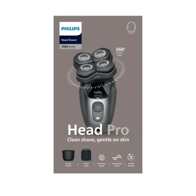Philips HS7980/15 Head Shaver Pro 7000 Ξυριστική Μηχανή Κεφαλής με Κεφαλή 360° & Σταθμό Ξεπλύματος 2
