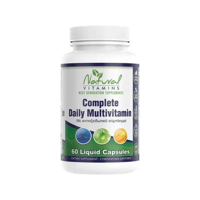 Natural Vitamins Complete Daily Multivitamin Πολυβιταμίνη για Ενέργεια, Ενίσχυση του Ανοσοποιητικού & τα Μαλλιά 60 κάψουλες