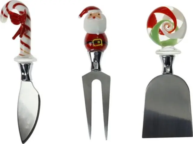 Brandani Christmas Σετ 3 Τεμαχίων Μαχαίρια Τυριού Με Χριστουγεννιάτικα Μοτίβα