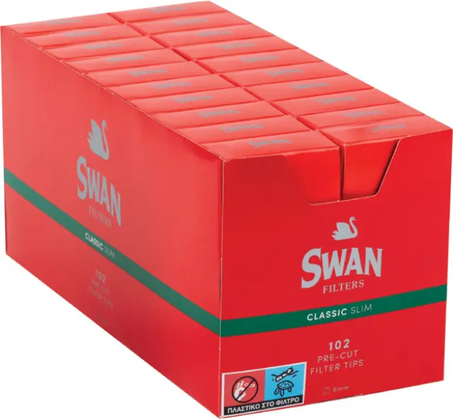 Φιλτράκια SWAN 6mm Classic Slim Κόκκινα Συσκ. 20 τμχ