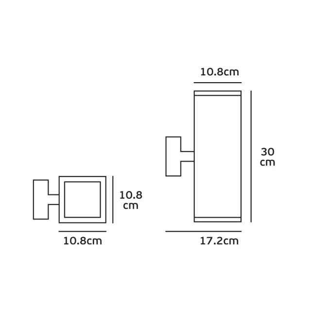 Let 01065/BR Φωτιστικό τοίχου Up/down ορθογώνιο 2xE27/Par30 IP54 30cm καφέ σκουριάς Σκουριά 2
