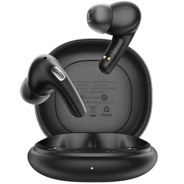 Wireless Hands Free Acefast W3 v5.4 350mAh ANC TWS 4-mic ENC με Mini Θήκη Φόρτισης Μαύρα