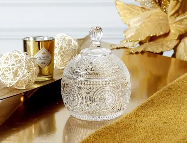 Διακοσμητική Φοντανιέρα Home Deco Factory με καπάκι και διαστάσεις 9x9x12cm KA6236 2
