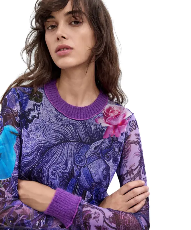 Desigual - Γυναικεία Μπλούζα Horse M. C. Lacroix 26WWTK60-3048 Λιλά 3