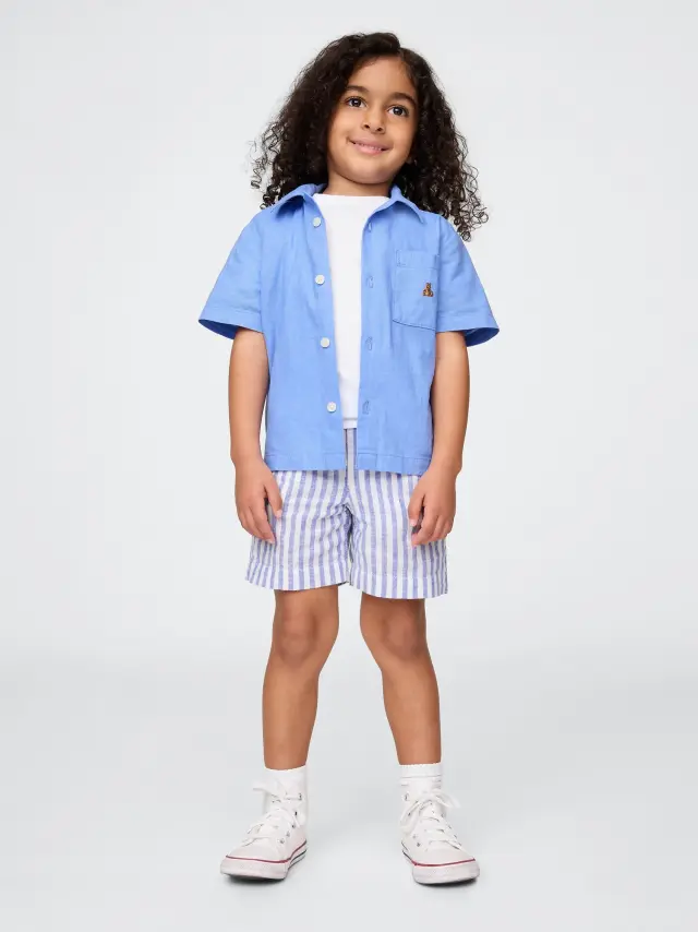 Βρεφικό & Νηπιακό Λινό-Βαμβάκι Cabana Σετ Shirting blue - 5YRS
