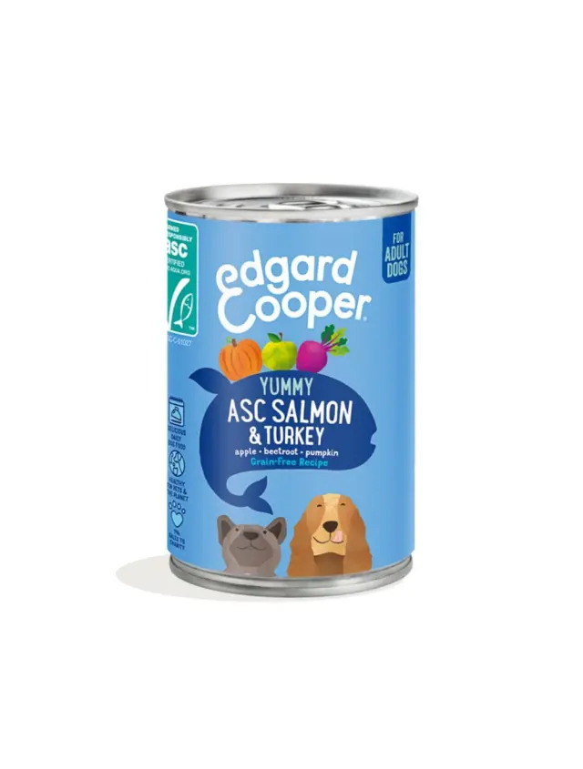 Edgard Cooper - ASC Salmon AND Turkey Adult Wet food 400gr - 540700964332 - Pet Supplies