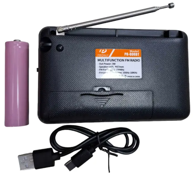 Επαναφορτιζόμενο ραδιόφωνο με Bluetooth - PR-808BT - 241335 - Grey 3