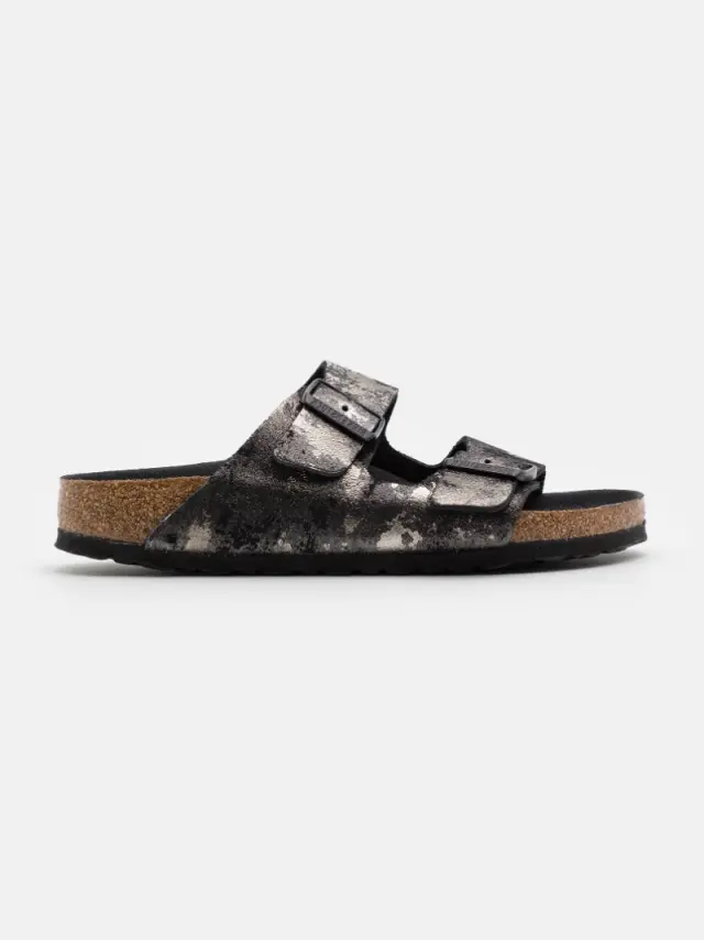 Birkenstock Πέδιλα Γυναικείο δέρμα suede Μαύρο BIR/ARIZONA 1019415BL/SILVE - 43 3
