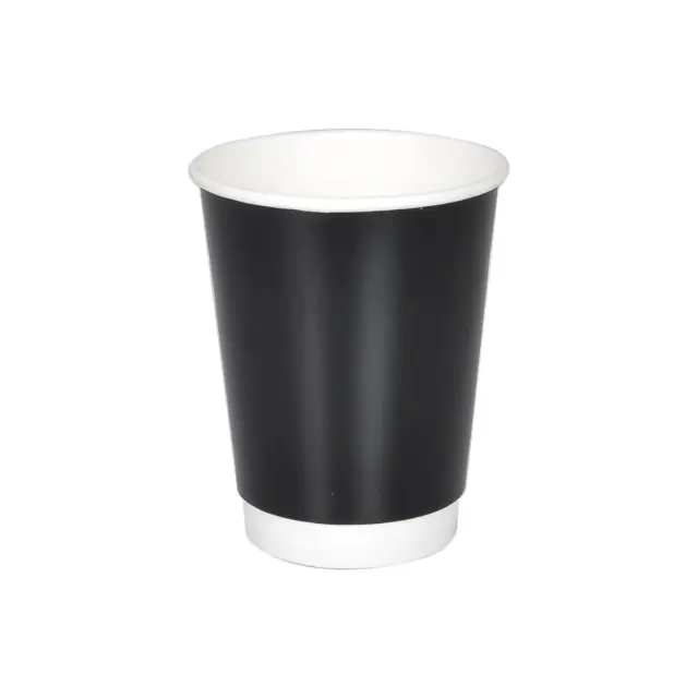 Ποτήρι Χάρτινο 12oz 25ΤΕΜ Διπλότοιχο Μαύρο