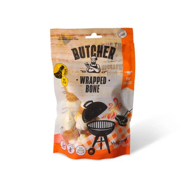 Vadigran Butcher BBQ Chicken Wrapped Bone Λιχουδιά Σκύλου με Κοτόπουλο 113gr