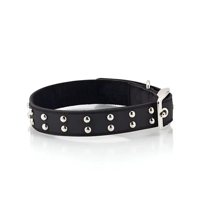 Pet Interest Stud Line Κολάρο Σκύλου Δερμάτινο Μαύρο XSmall 2mm x 25-30cm