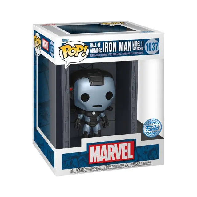 Funko Pop! Φιγούρα Βινυλίου Deluxe: Marvel Hall of Armor: Iron Man Model 11 War Machine (Mettalic) (PX Previews Exclusive) #1037 Bobble-Head Vinyl Figure - 074816