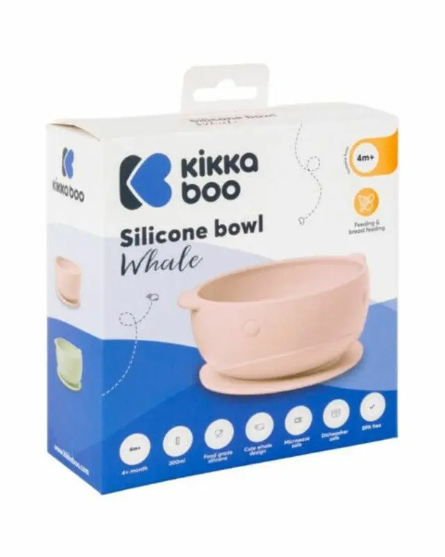 Kikka Boo Μπολ Σιλικόνης Whale Pink 31302040118 3