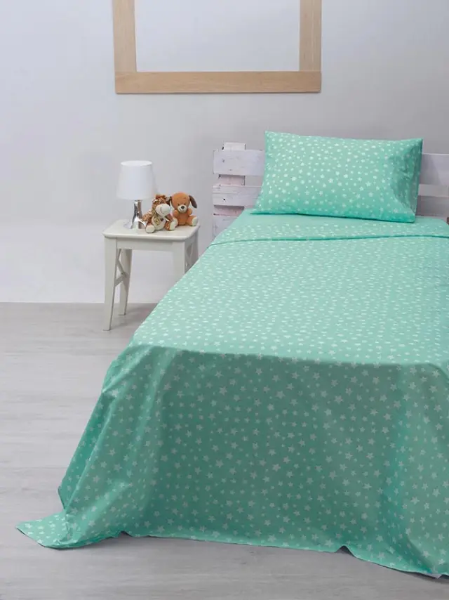 Σετ Σεντόνια cotton feelings 22 Aqua Μονό (165x270) Sunshine