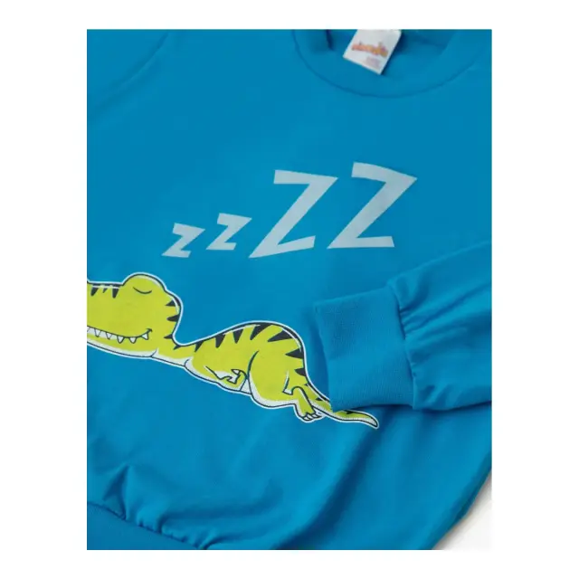 Minerva Βρεφική Πυτζάμα Αγόρι Dino Zzzz, Χρώμα Cyber Blue - 2 Y 2