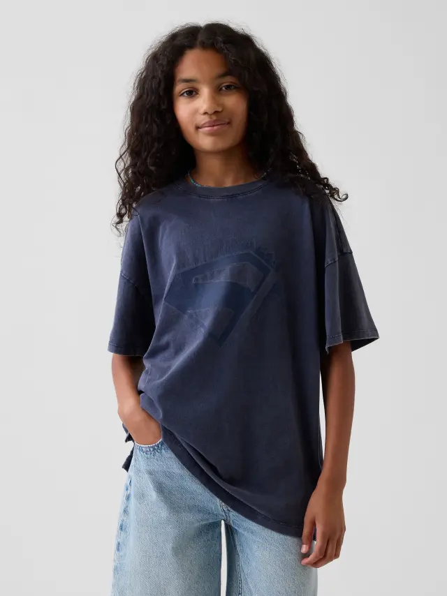 Παιδική Μπλούζα Τουνίκ Oversized με τον Superman Navy blue - L