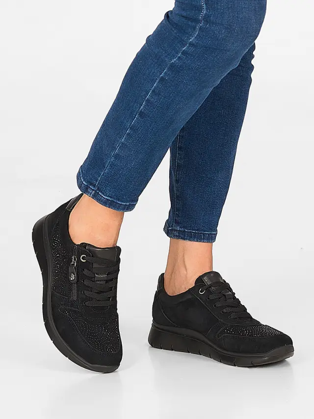 Imac Sneakers Γυναικείο δέρμα Nubuck Μαύρο IMA/455970 BLACK - 37 2