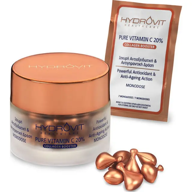 Hydrovit | Pure Vitamin C 20% Collagen Booster Monodose Αντιοξειδωτικός Ορός Αντιγήρανσης | 60 μονοδόσεις 2