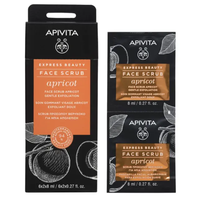 Apivita Scrub Προσώπου σε Gel για Kανονικές/Ξηρές Επιδερμίδες Ήπιας Απολέπισης με Βερύκοκο 16ml 2