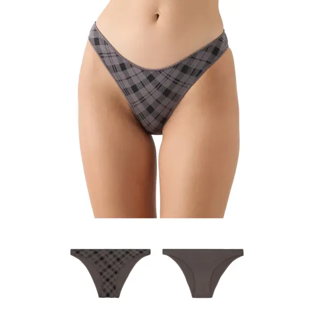 Minerva Γυναικείο Slip Rio Modal Fimelle - Διπλό Πακέτο, Χρώμα Pouro-Grey Plaid