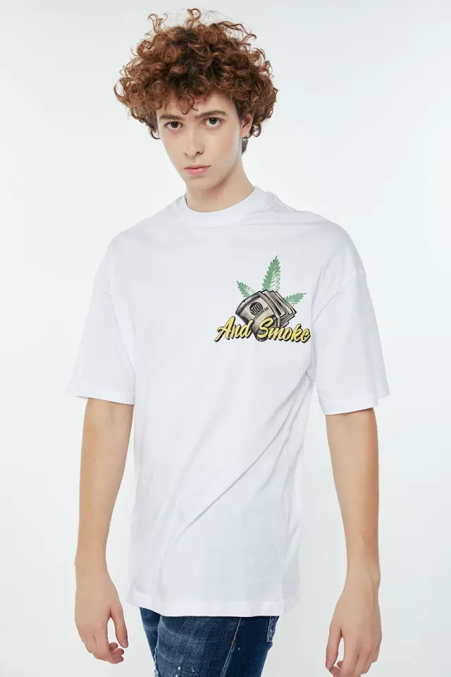 T-Shirt Βαμβακερό Smoke Λευκό 2