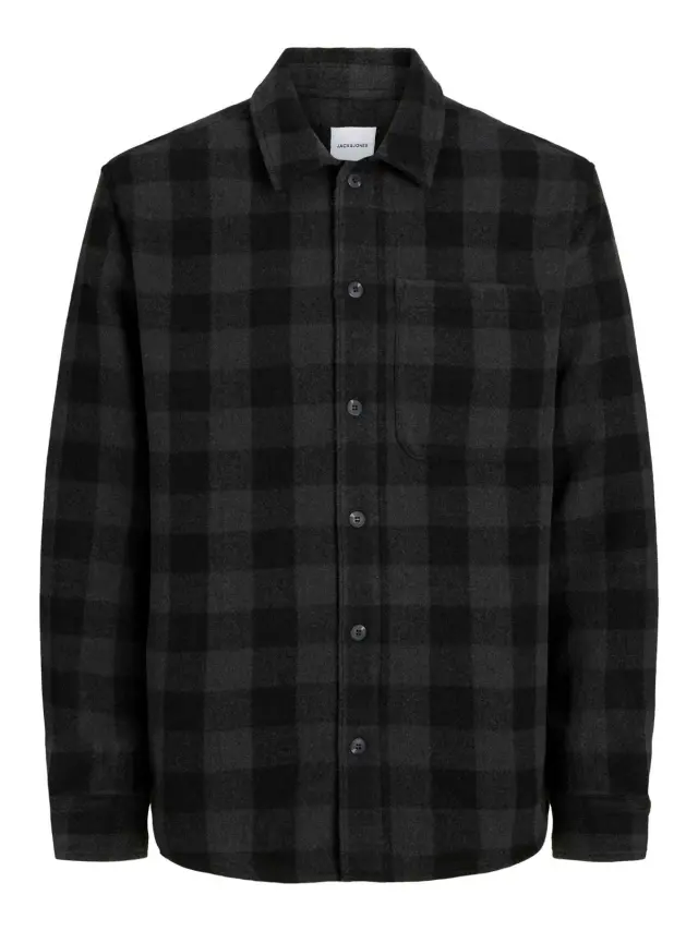 JJZAC HEAVY BRUSHED OVERSHIRT LS Asphalt