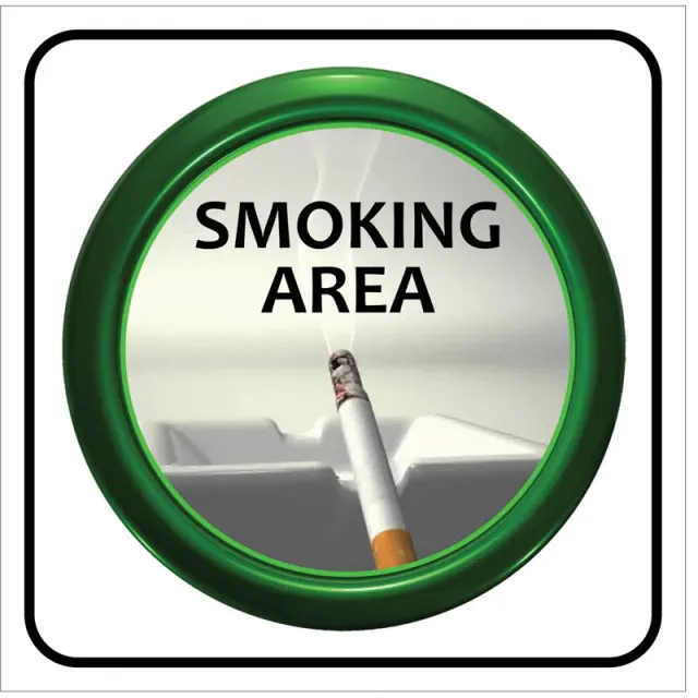 Πινακίδα Σήμανσης Smoking Area PVC 95x95mm