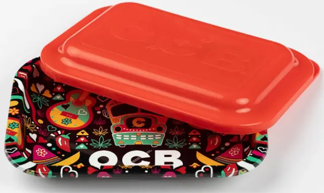 OCB Rolling Tray Δίσκος Purple με Καπάκι - Mini (19x14cm) 2