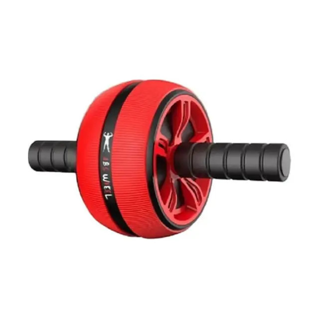 Abdominal Muscle Fitness Ρόδα Κοιλιακών Κόκκινη με Αντιολισθητικές Λαβές και Στρωματάκι για τα Γόνατα 3