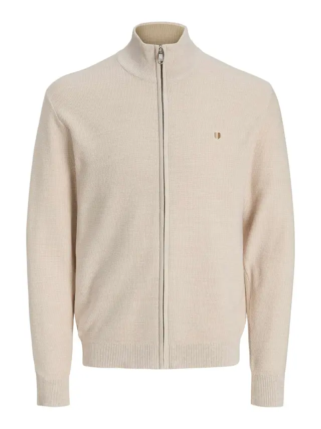 JPRBLUREX KNIT FULL ZIP CARDIGAN LN Whitecap Gray