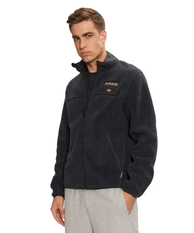 Napapijri - Ανδρική Ζακέτα Fleece T-Tynik fz Regular Fit NP0A4IA9-176 Μπλε Σκούρο - S