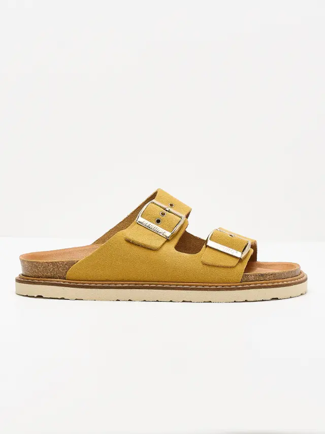 Genuins Πέδιλα Γυναικείο δέρμα suede Κίτρινο GEN/HAWAII VELOUR AMBRA 2