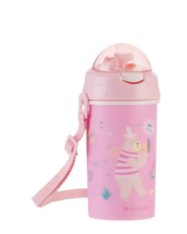 Kikka Boo Παγούρι Με Καλαμάκι Σιλικόνης 450ml Music Fest Pink 31302030081