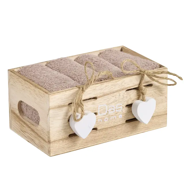 Σετ 4 Τεμ Λαβέτες 30x30 Soft Das Home 4008 Taupe 100% βαμβακερό