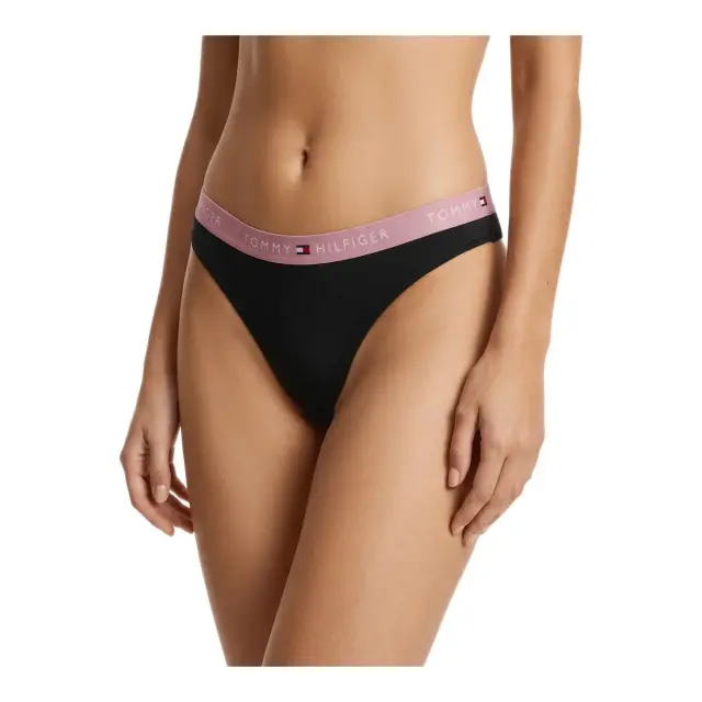 Tommy Hilfiger Γυναικείο String Logo Waistband Stretch Cotton Thongs - Τριπλό Πακέτο, Χρώμα Little Rosey-Viv Pink-U Sage 2
