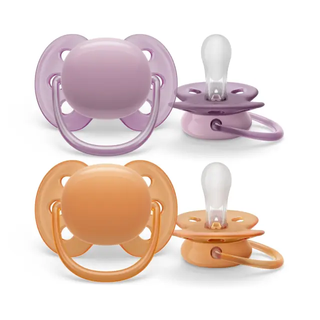 Philips Ultra Soft Ορθοδοντικές Πιπίλες Σιλικόνης Πορτοκαλί για 6-18 μηνών 2τμχ