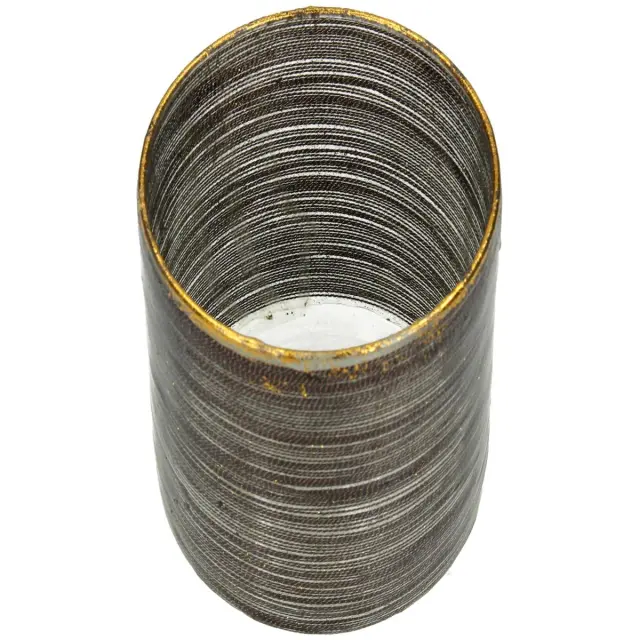 Κηροπήγιο Κορδόνι Καφέ Γυαλί 10x10x11cm 2
