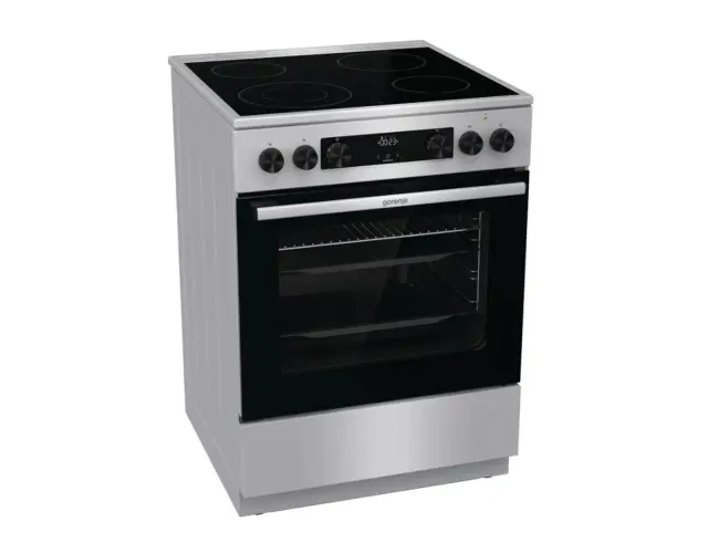 Κουζίνα Gorenje GECS6C70XC με κεραμικές εστίες, χωρητικότητα φούρνου 71L, 11 λειτουργίες ψησίματος και ενεργειακή κλάση Α - Silver GECS6C70XC 2