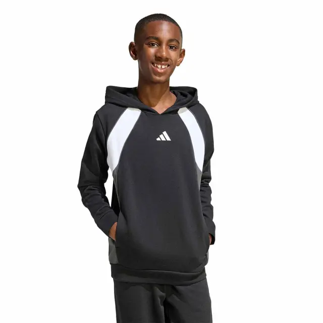 adidas Sportswear Kids Color Block Fleece Hoodie Μαύρο KB9551 (adidas Sportswear)