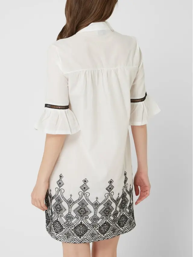 B276 - White - BEACHWEAR EMBROIDERY BLACK 3